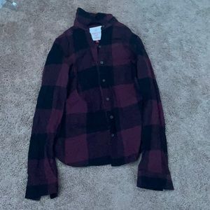 Purple/wine color button down flannel